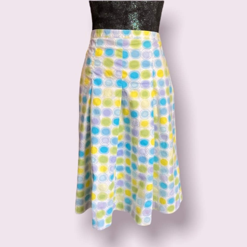 Rafaella White Skirt with Watercolor Dots